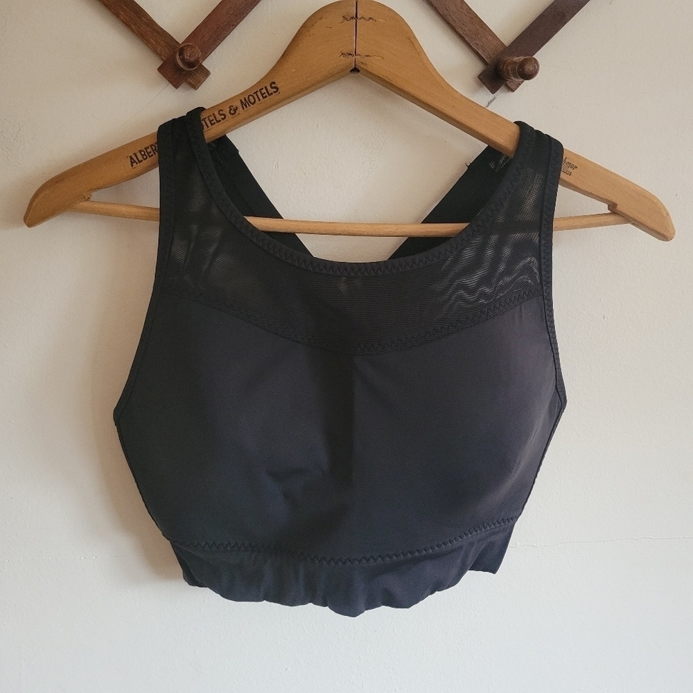Athleta Padded Support Sports Bra Racerback Black Adjustable Small S
